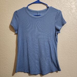 American Eagle Blue Women's Soft And Sexy Ribbed Short Sleeve Top Size Medium